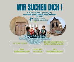 Quelle: Evangelische Gemeinde Mannheim Süd, Eva Götz mit Canva Werbung für FSJ-Stelle