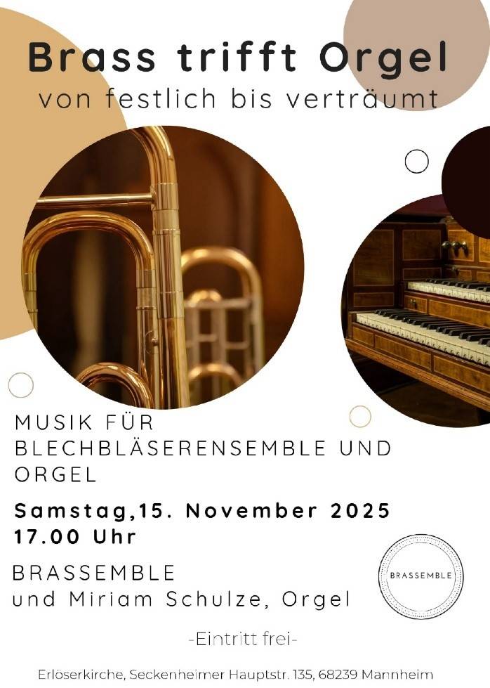 Konzertplakat des Brassemble-Orgel-Konzerts